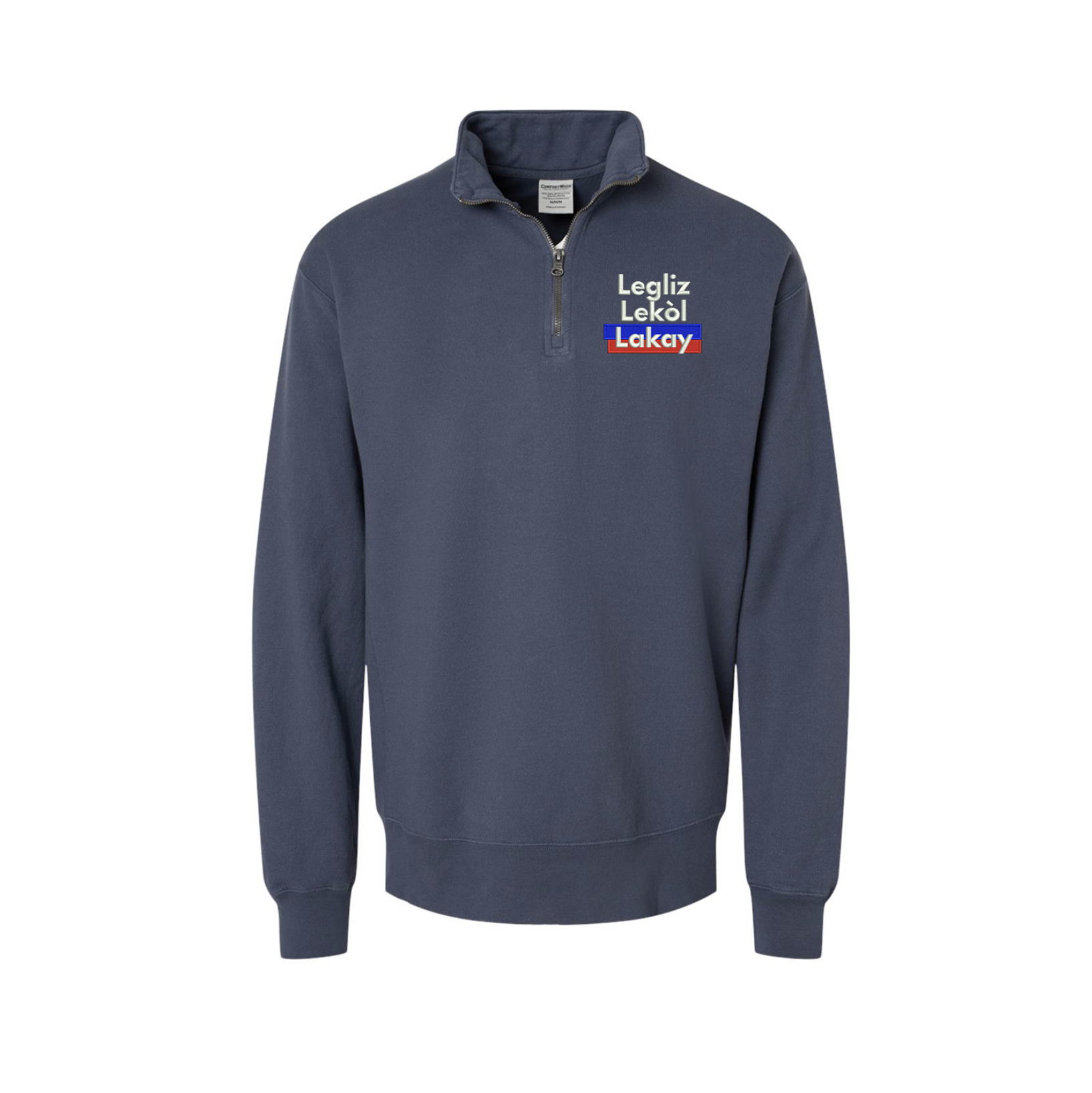 Washed Quarter-Zip Jacket — Legliz Lekol Lakay